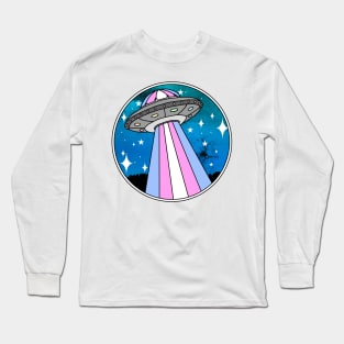 Trans pride UFO teal/blue Long Sleeve T-Shirt